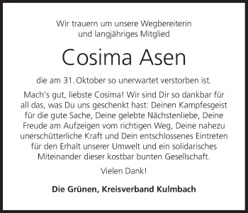 Anzeige von Cosima Asen von MGO