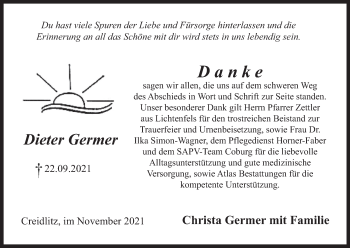 Anzeige von Dieter Germer von MGO