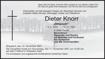 Anzeige von Dieter Knorr von MGO
