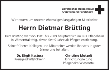 Anzeige von Dietmar Brütting von MGO