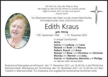 Anzeige von Edith Kraus von MGO