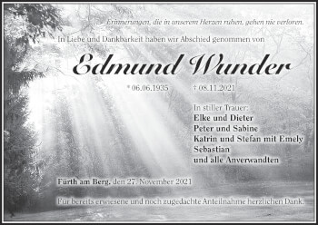 Anzeige von Edmund Wunder von MGO