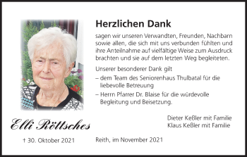 Anzeige von Elli Röttsches von MGO