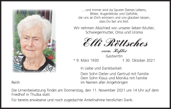 Anzeige von Elli Röttsches von MGO