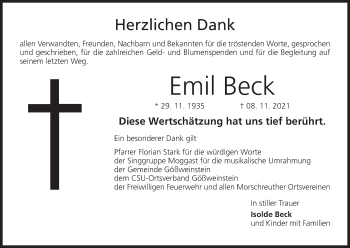 Anzeige von Emil Beck von MGO