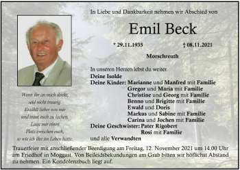 Anzeige von Emil Beck von MGO