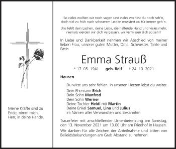Anzeige von Emma Strauß von MGO