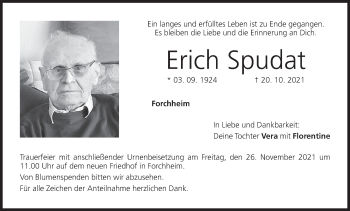Anzeige von Erich Spudat von MGO