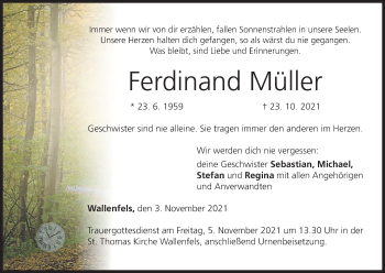 Anzeige von Ferdinand Müller von MGO