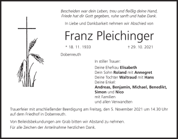 Anzeige von Franz Pleichinger von MGO