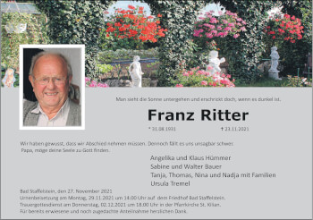 Anzeige von Franz Ritter von MGO