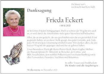 Anzeige von Frieda Eckert von MGO