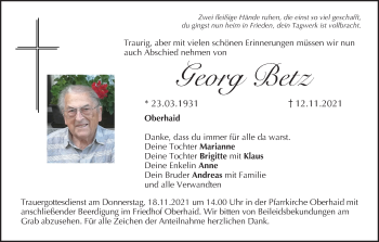 Anzeige von Georg Betz von MGO