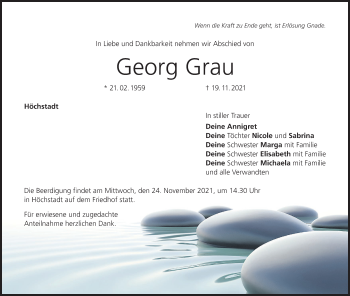 Anzeige von Georg Grau von MGO