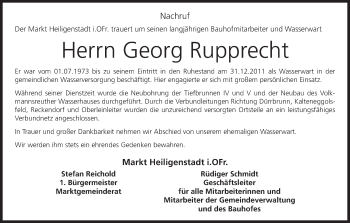 Anzeige von Georg Rupprecht von MGO