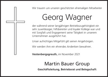 Anzeige von Georg Wagner von MGO