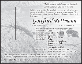 Anzeige von Gottfried Rottmann von MGO