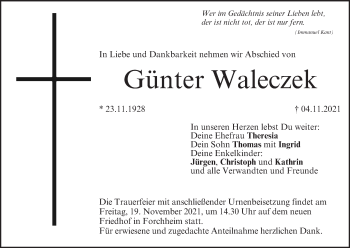 Anzeige von Günter Waleczek von MGO