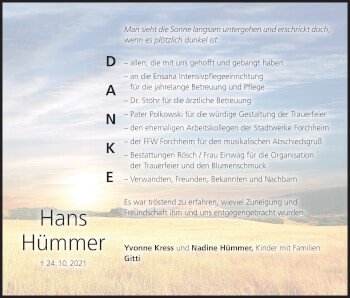 Anzeige von Hans Hümmer von MGO