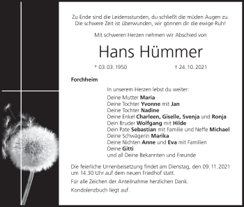 Anzeige von Hans Hümmer von MGO