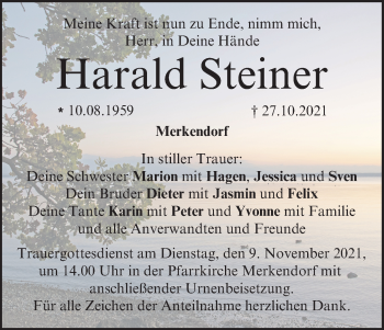 Anzeige von Harald Steiner von MGO