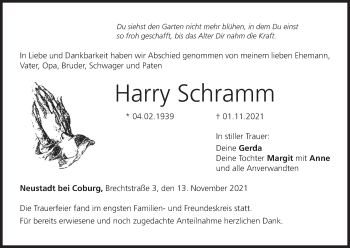 Anzeige von Harry Schramm von MGO