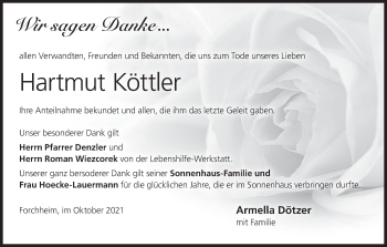 Anzeige von Hartmut Köttler von MGO