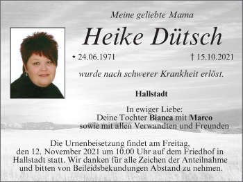 Anzeige von Heike Dütsch von MGO