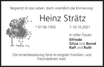 Anzeige von Heinz Strätz von MGO