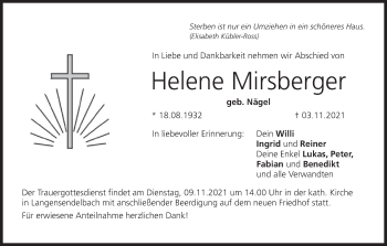 Anzeige von Helene Mirsberger von MGO
