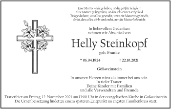 Anzeige von Helly Steinkopf von MGO