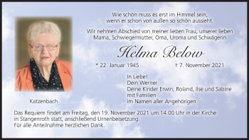 Anzeige von Helma Below von MGO