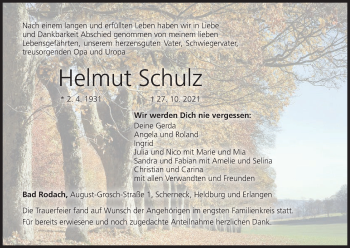 Anzeige von Helmut Schulz von MGO