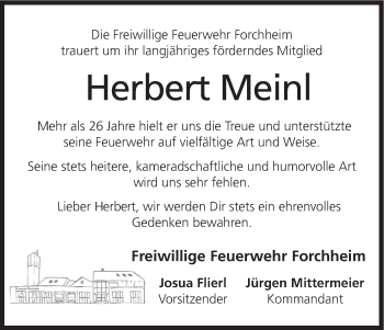 Anzeige von Herbert Meinl von MGO