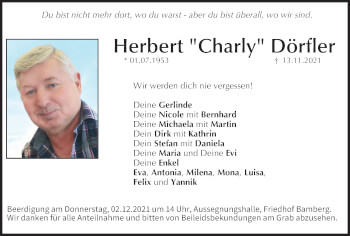 Anzeige von Herbert Charly Dörfler von MGO