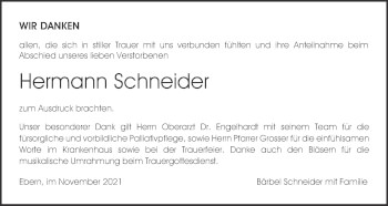 Anzeige von Hermann Schneider von MGO