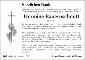 Anzeige von Hermine Bauernschmitt von MGO