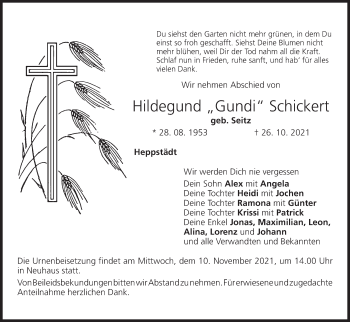 Anzeige von Hildegund Schickert von MGO