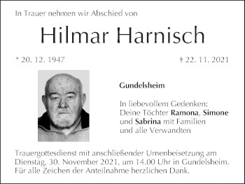 Anzeige von Hilmar Harnisch von MGO