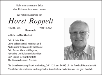 Anzeige von Horst Roppelt von MGO