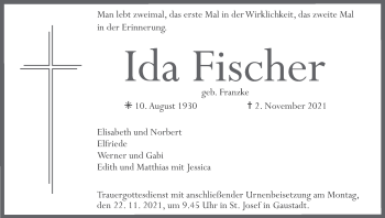 Anzeige von Ida Fischer von MGO