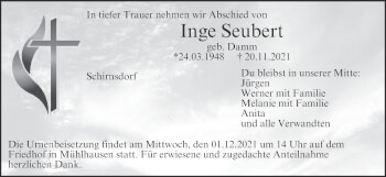 Anzeige von Inge Seubert von MGO