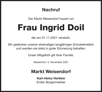 Anzeige von Ingrid Doll von MGO