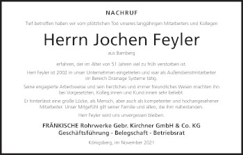 Anzeige von Jochen Feyler von MGO