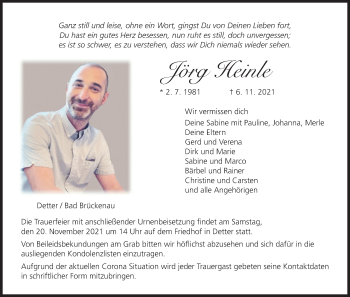 Anzeige von Jörg Heinle von MGO