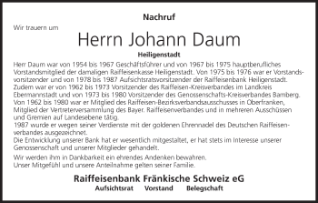 Anzeige von Johann Daum von MGO