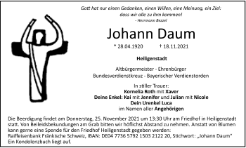 Anzeige von Johann Daum von MGO