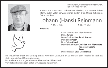 Anzeige von Johann Reinmann von MGO