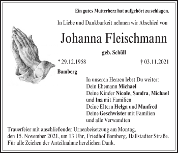 Anzeige von Johanna Fleischmann von MGO