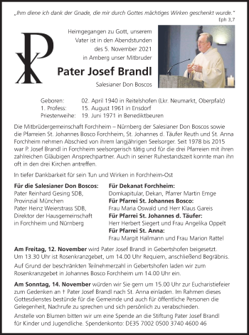 Anzeige von Josef Brandl von MGO
